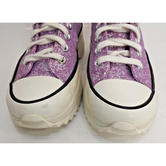 Converse Run Star Hike High Top Purple Glitter Platform Shoes-Ladies 9 / Men 7½ - Picture 14 of 16